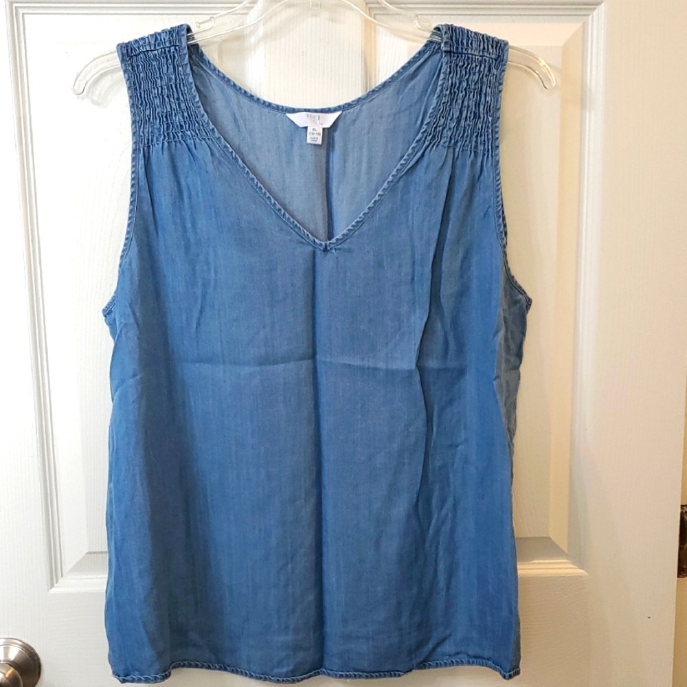 Time N Tru Blue Sleeveless Top XL